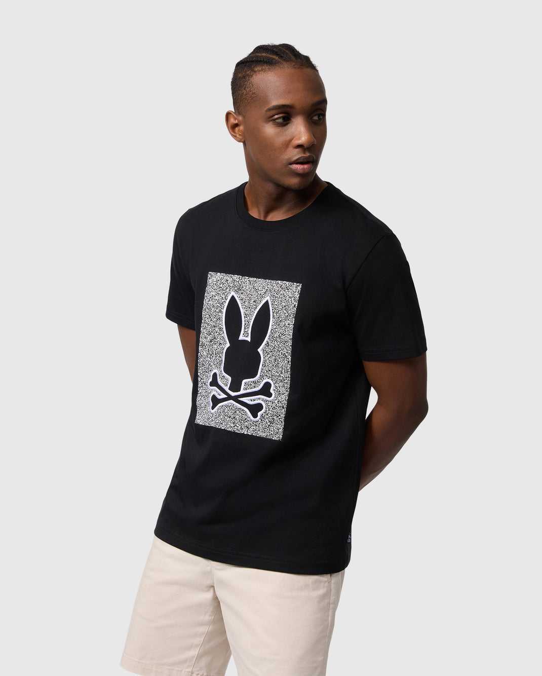 T Shirt Graphique Psycho Bunny Livingston Graphic Tee Noir Homme | AUN-55731535